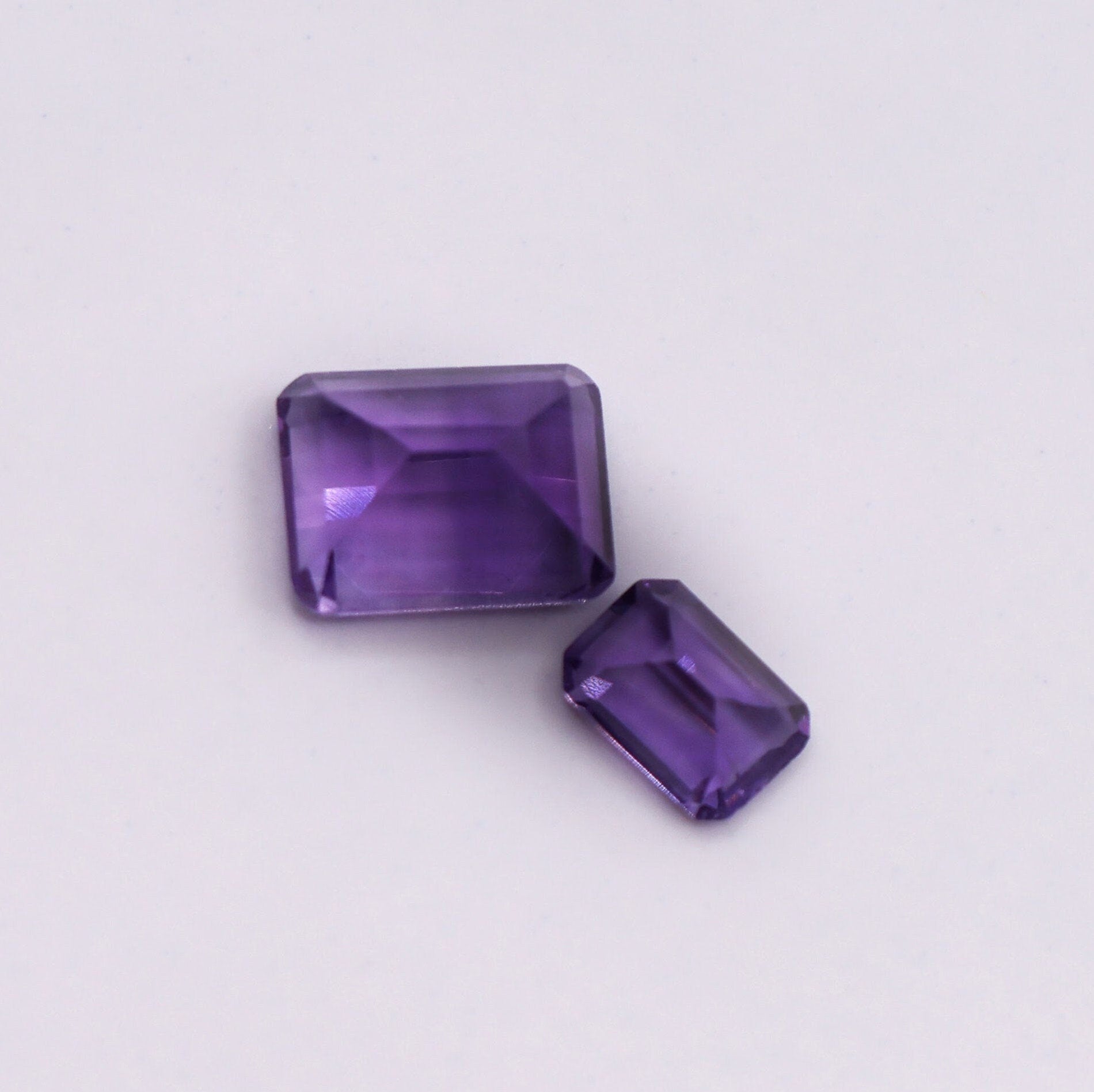 Gemstones-Deep Purple Amethyst Loose Gemstones || Emerald 6x4mm 7x5mm 8x6mm || Zambian Amethyst || February Birthstone || Single or Pair || - NNJGemstones