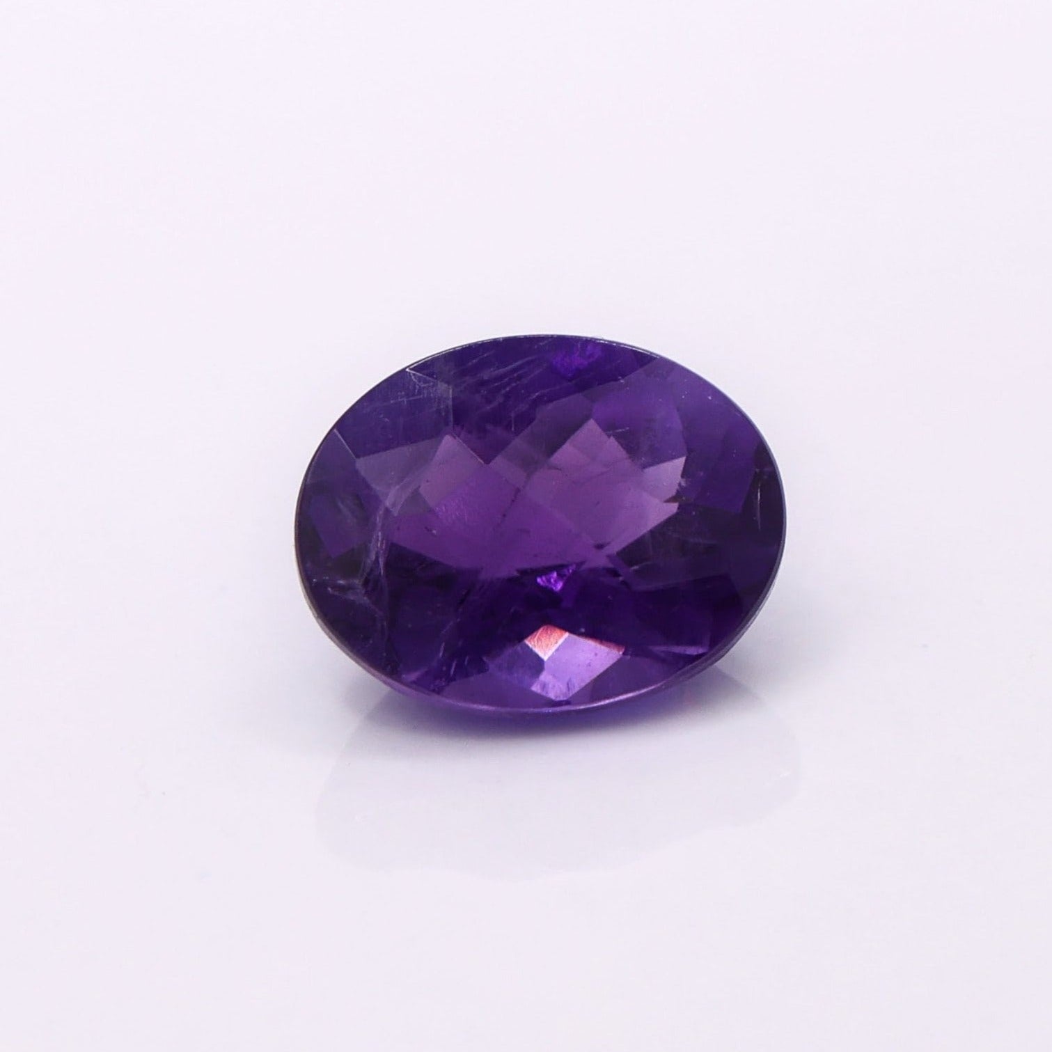 Gemstones-Deep Purple Amethyst Checker Topped Loose Gemstones || Oval 8x6mm 10x8mm || Zambian Amethyst || February Birthstone || Single or Pair || - NNJGemstones