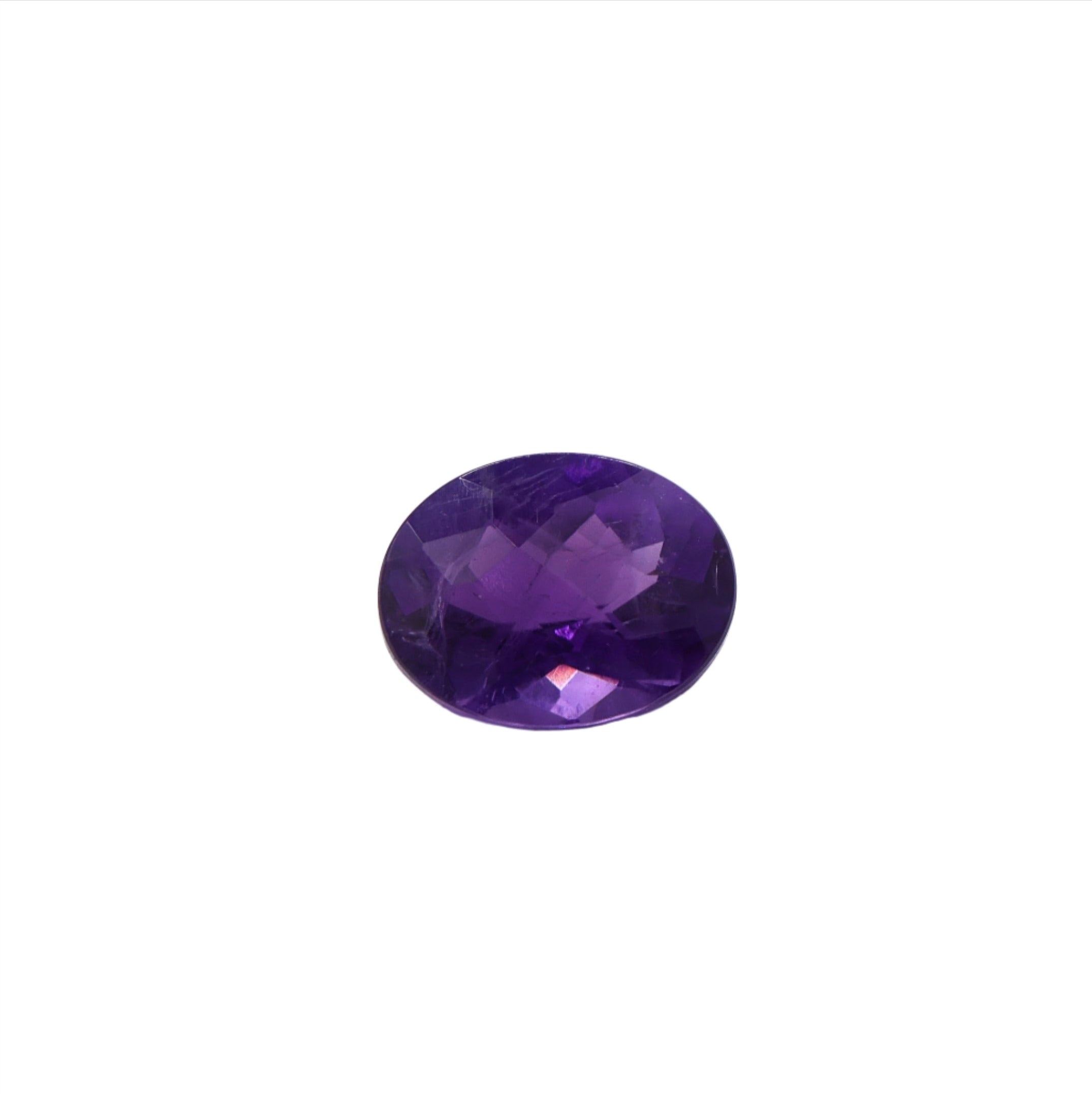 Gemstones-Deep Purple Amethyst Checker Topped Loose Gemstones || Oval 8x6mm 10x8mm || Zambian Amethyst || February Birthstone || Single or Pair || - NNJGemstones