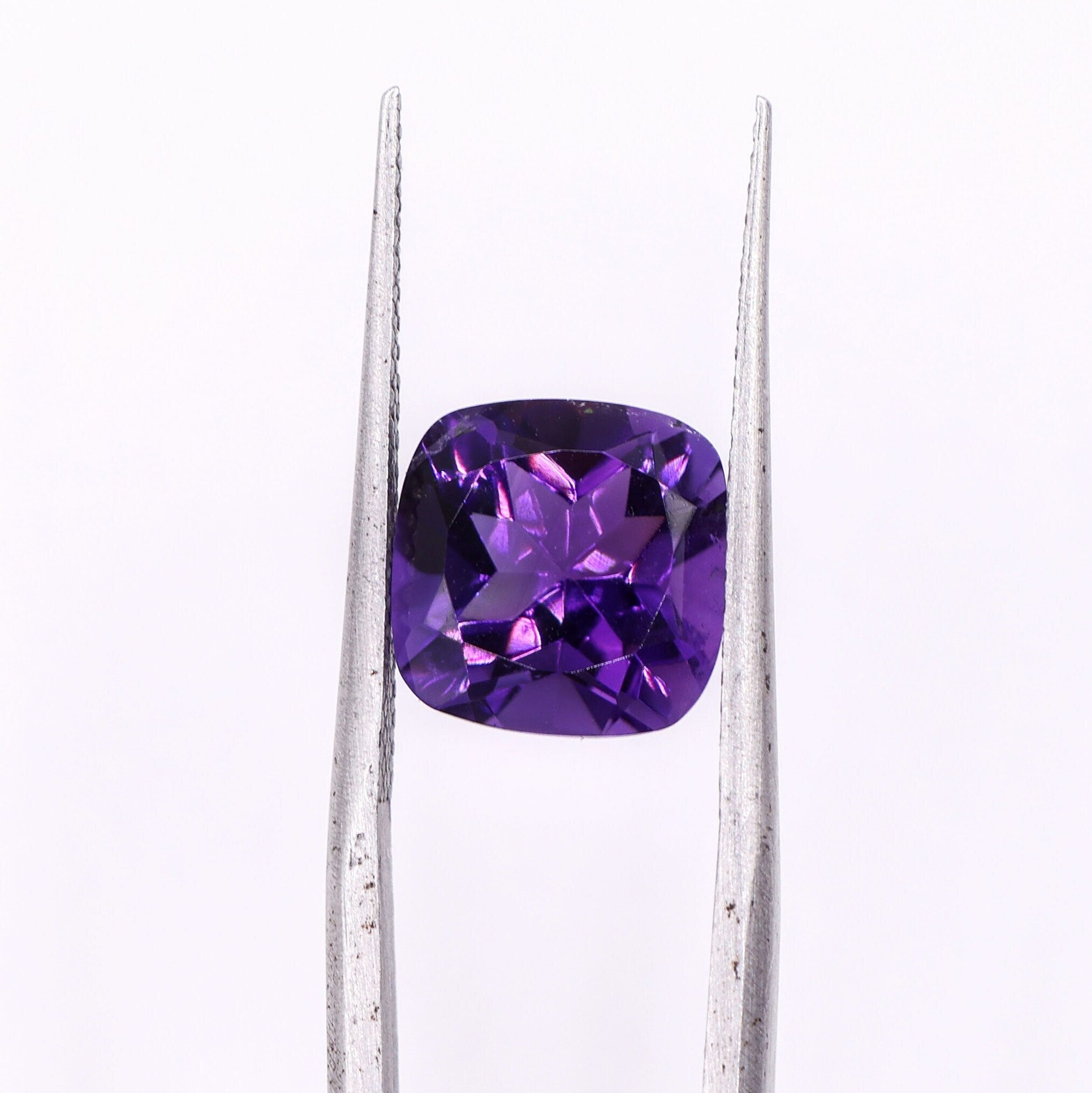 Gemstones-Purple Amethyst Loose Gemstones || Cushion Cut 6mm 8mm 9mm || Zambian Amethyst || February Birthstone || Single or Pair || - NNJGemstones