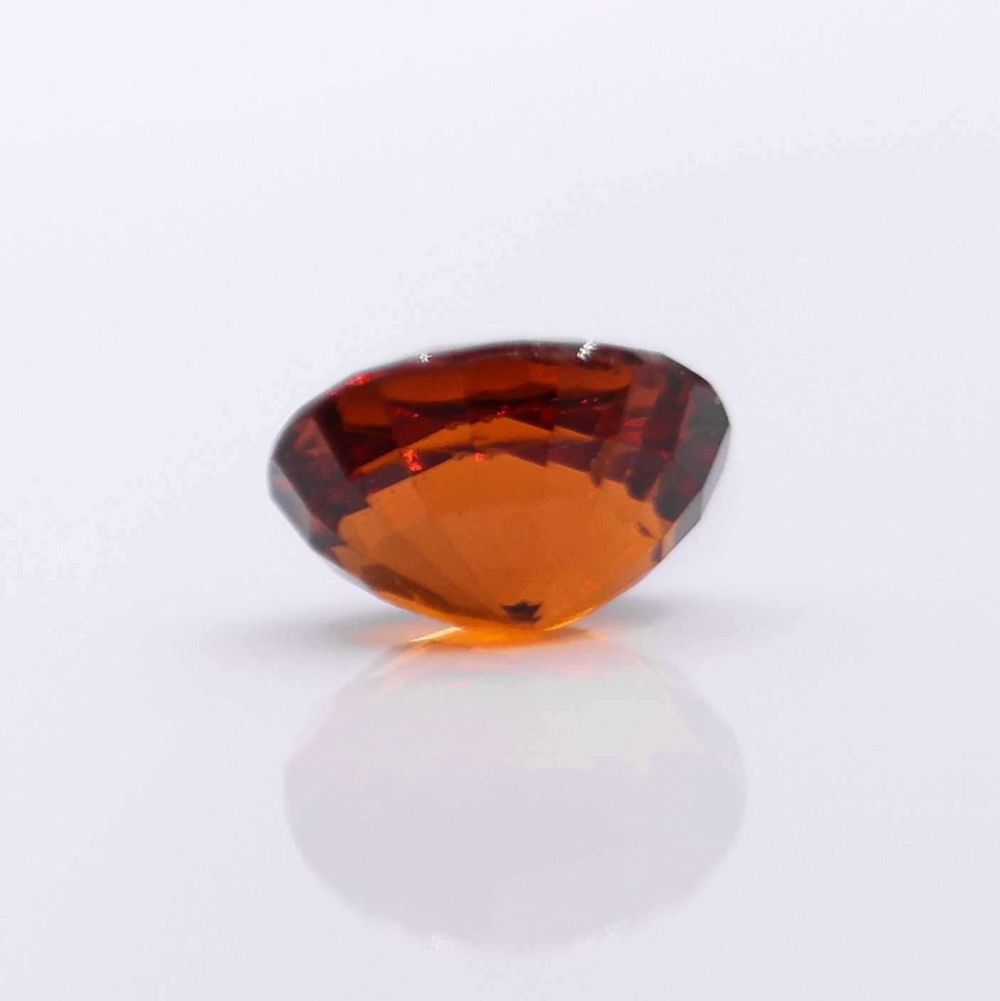 Gemstones-Deep Orange Spessartine Garnet | Oval 8x7mm| January Birthstone | Customizable | Untreated | Orange Jewelry Center Stone | - NNJGemstones
