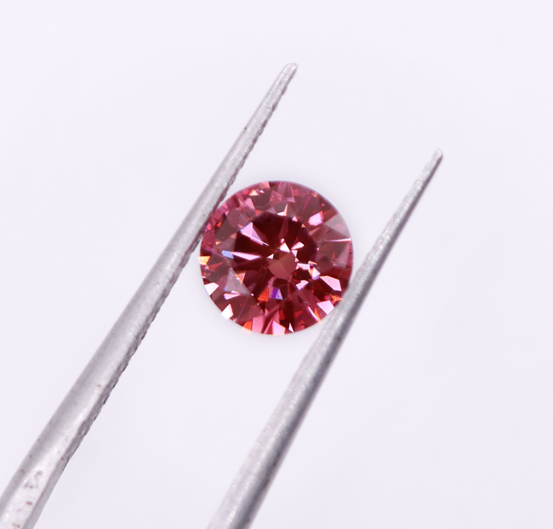 Gemstones-GIA Certified Fancy Vivid Purplish Pink Diamond | Treated Natural Earth Mined | 1 Carat | Brilliant Round 6.5mm | Loose Gemstone | Heirloom - NNJGemstones