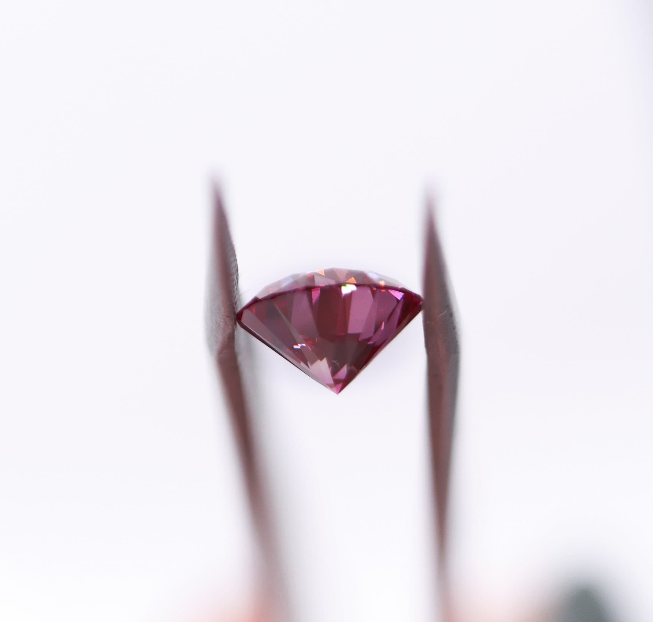 Gemstones-GIA Certified VVS2 Fancy Deep Purplish Pink Diamond | Treated Natural Earth Mined | 2 Carat | Brilliant Round 8mm | Loose Gemstone - NNJGemstones