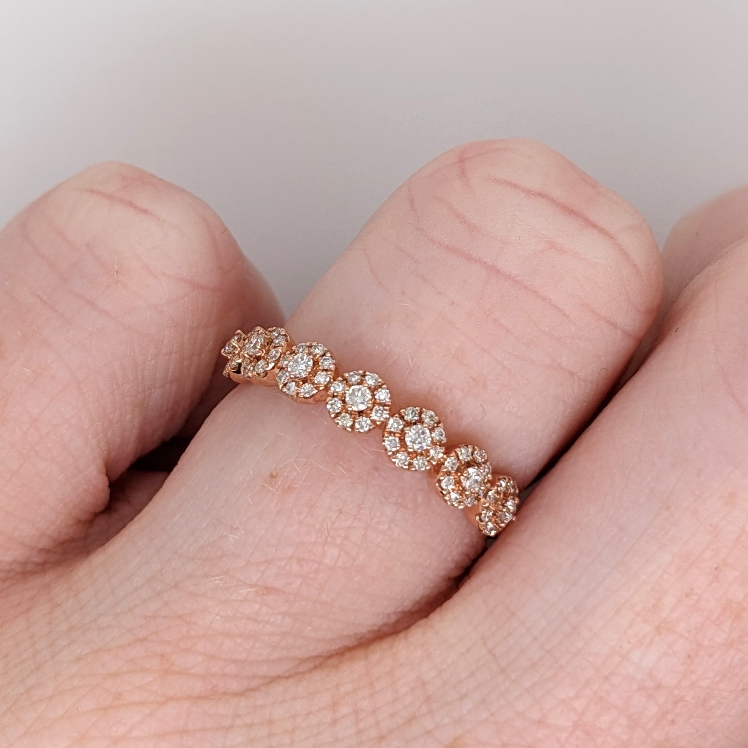 Stackable Rings-Beautiful Natural Diamond Ring in Solid 14k Rose Gold || Round Diamonds || Customizable || Natural Diamonds || Stackable || - NNJGemstones
