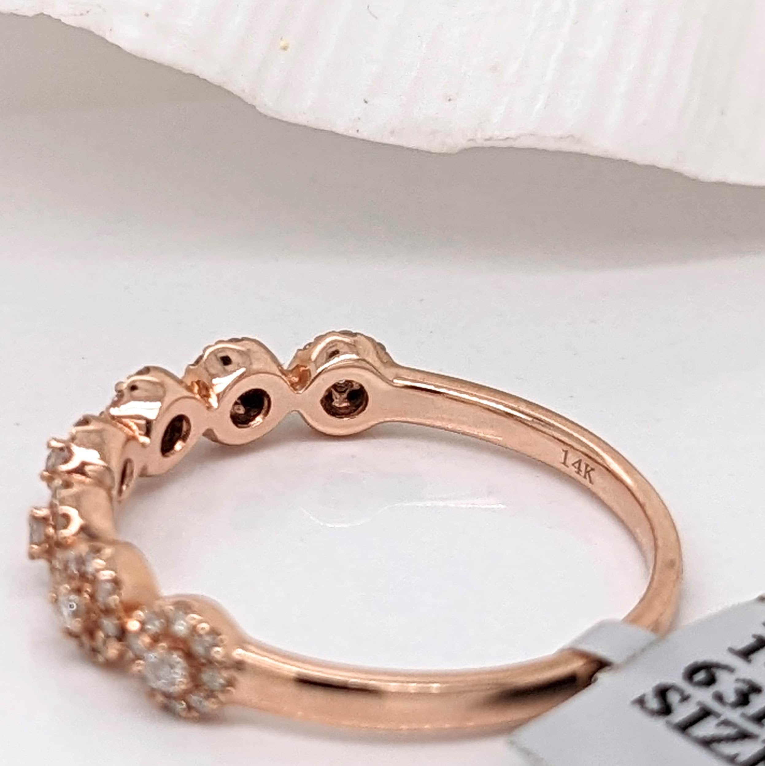 Stackable Rings-Beautiful Natural Diamond Ring in Solid 14k Rose Gold || Round Diamonds || Customizable || Natural Diamonds || Stackable || - NNJGemstones