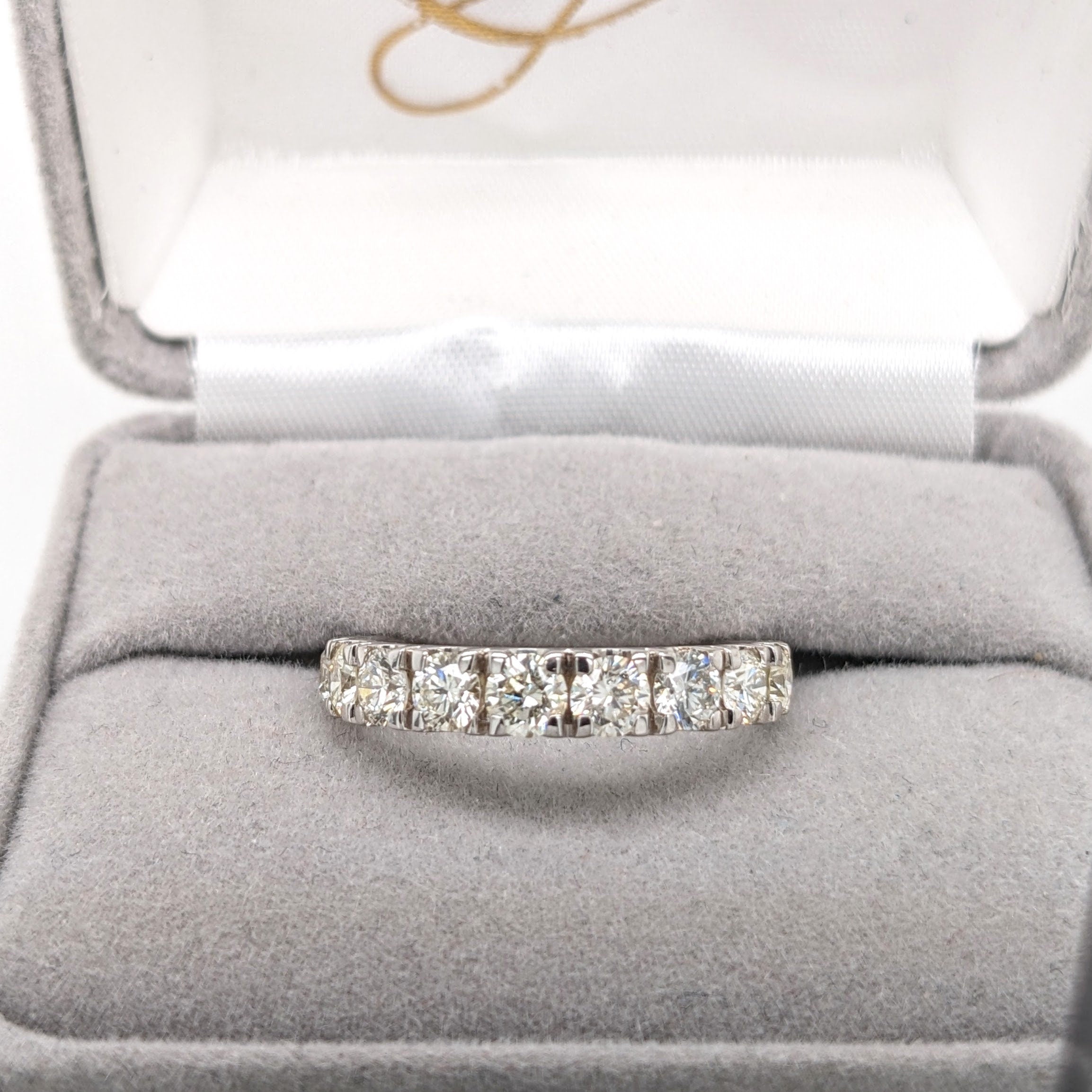 Wedding Bands-Classic Diamond Pave Wedding Band in Solid 14K White Gold || Straight Band || Engagement Band || Dainty Promise band || Sizable || - NNJGemstones
