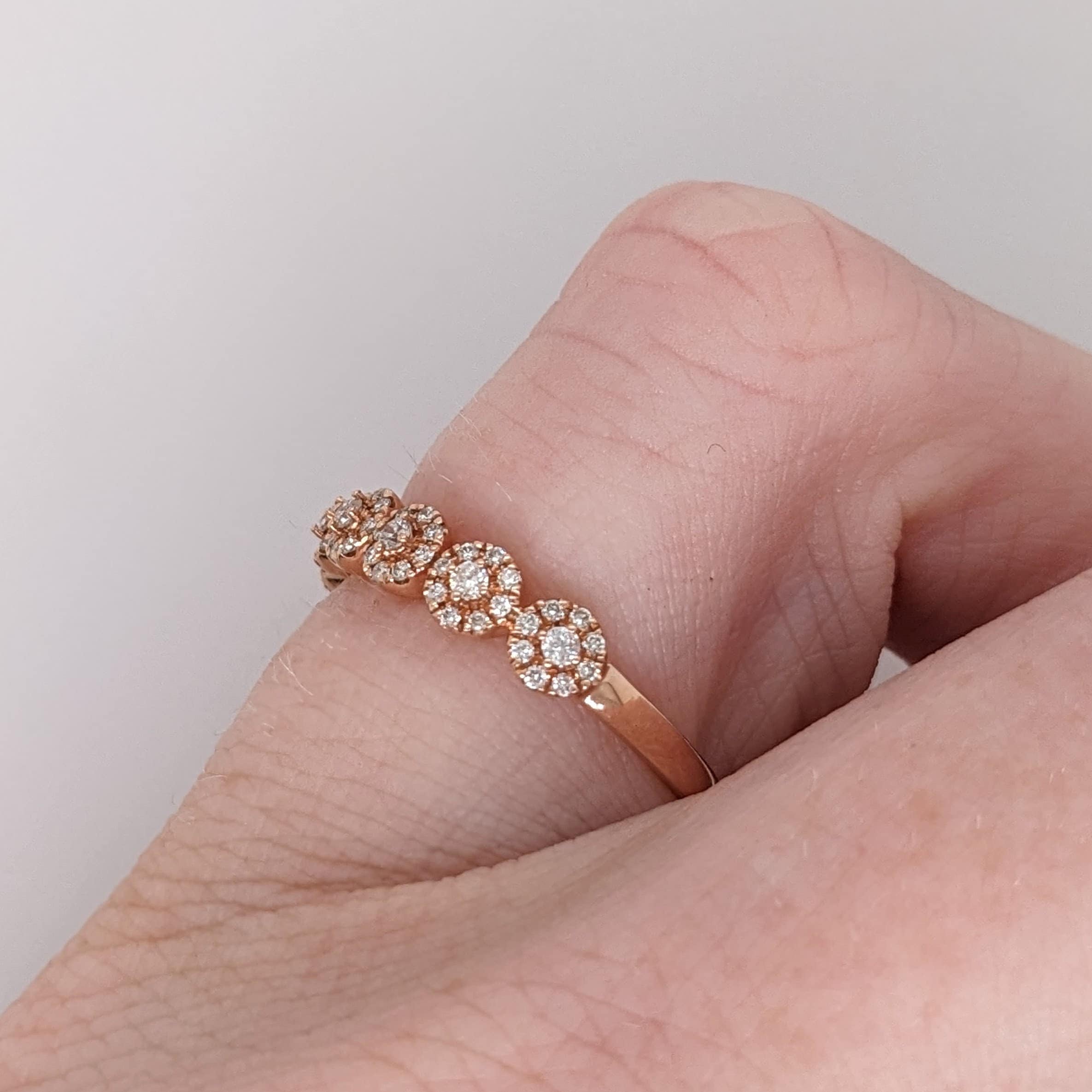Stackable Rings-Beautiful Natural Diamond Ring in Solid 14k Rose Gold || Round Diamonds || Customizable || Natural Diamonds || Stackable || - NNJGemstones